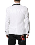 Dolce &amp; Gabbana White Nylon Single Breasted Coat Blazer
