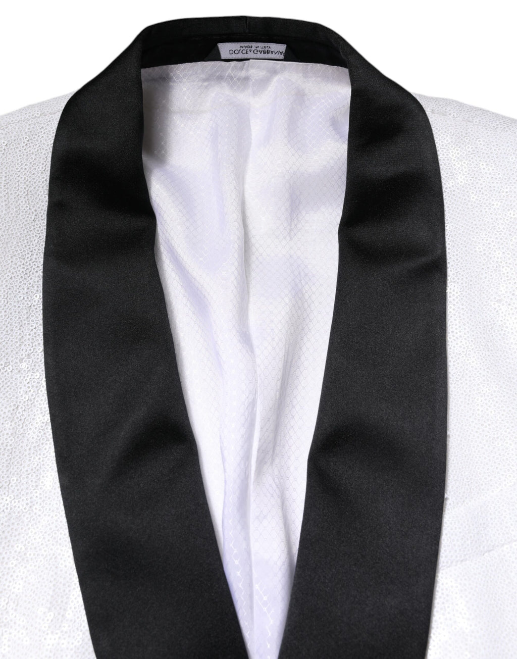 Dolce &amp; Gabbana White Nylon Single Breasted Coat Blazer