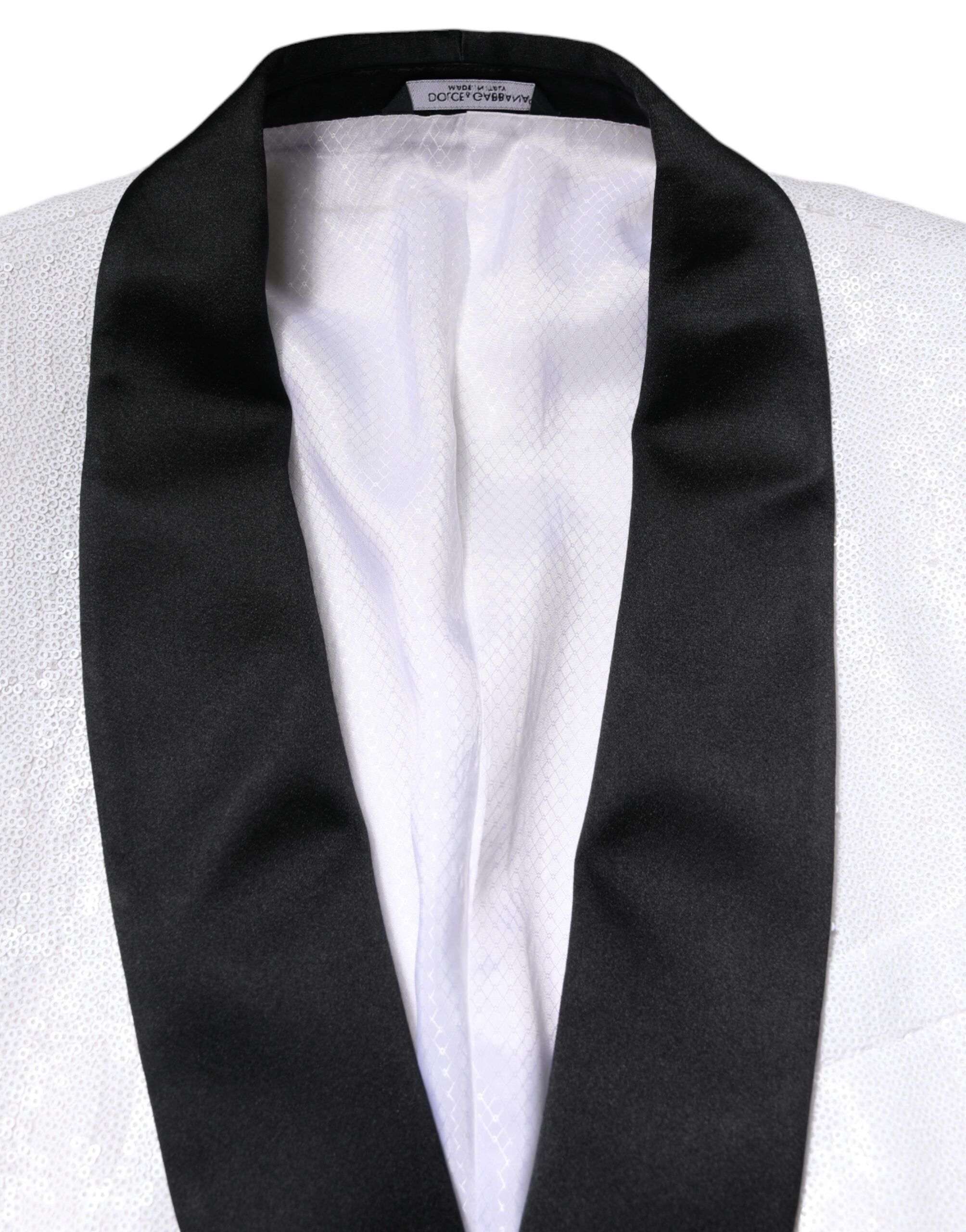 Dolce &amp; Gabbana White Nylon Single Breasted Coat Blazer