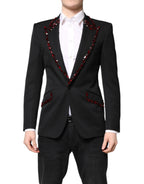 Dolce &amp; Gabbana Black SICILIA CrystalEmbellished Coat Blazer