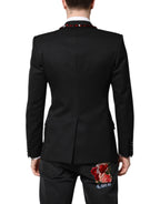 Dolce &amp; Gabbana Black SICILIA CrystalEmbellished Coat Blazer
