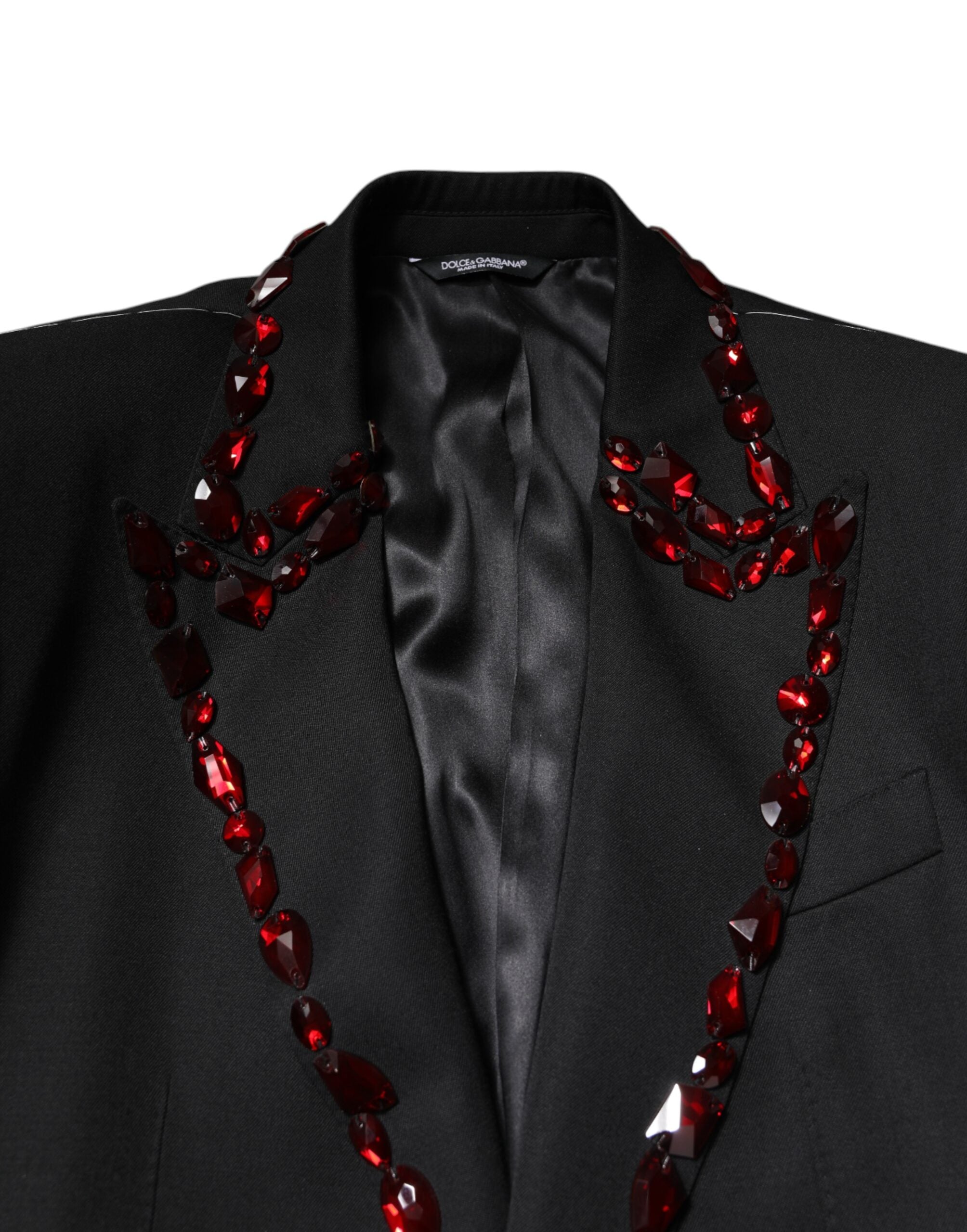 Dolce &amp; Gabbana Black SICILIA CrystalEmbellished Coat Blazer