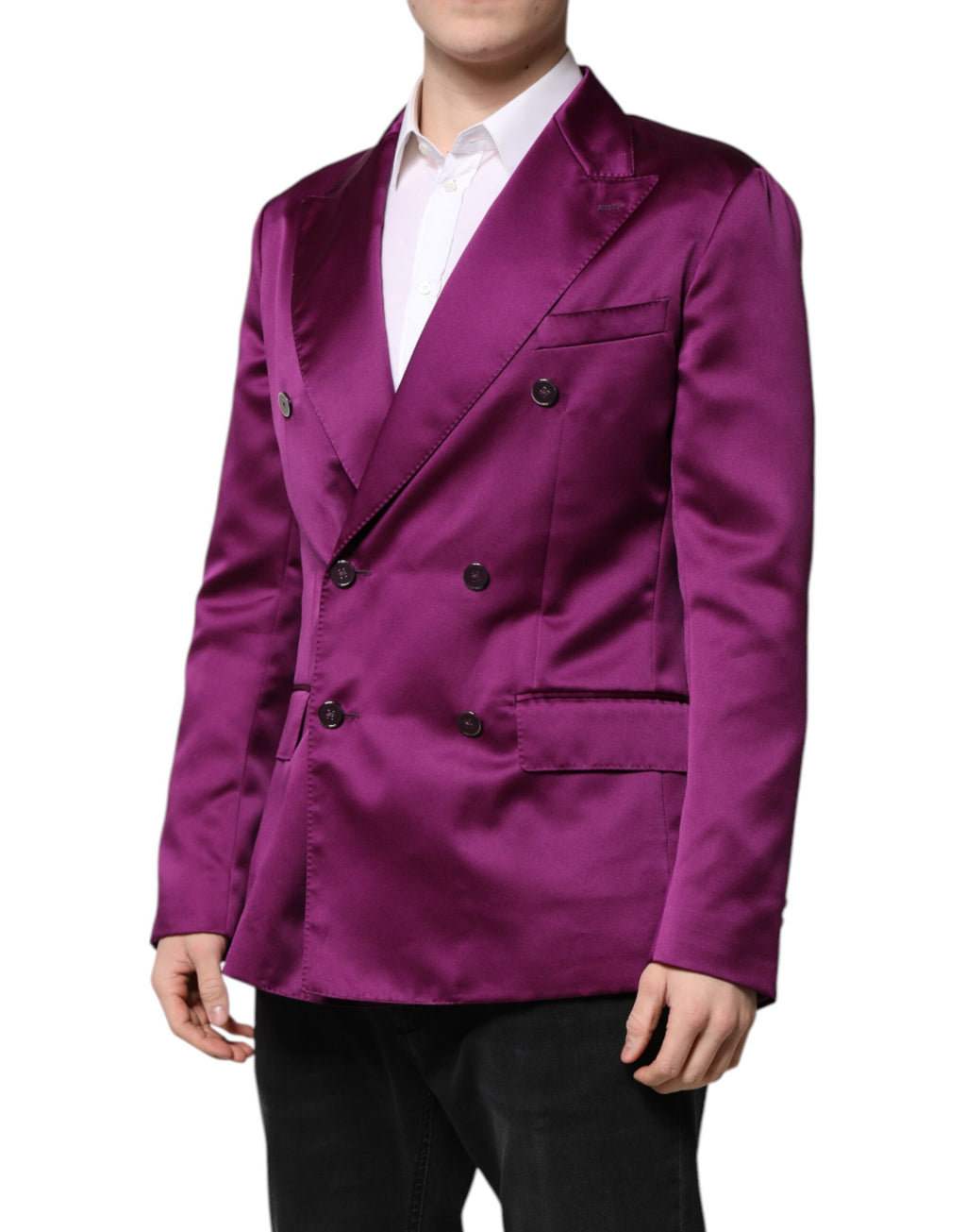 Dolce &amp; Gabbana Purple Double Breasted Men Suit Coat Blazer