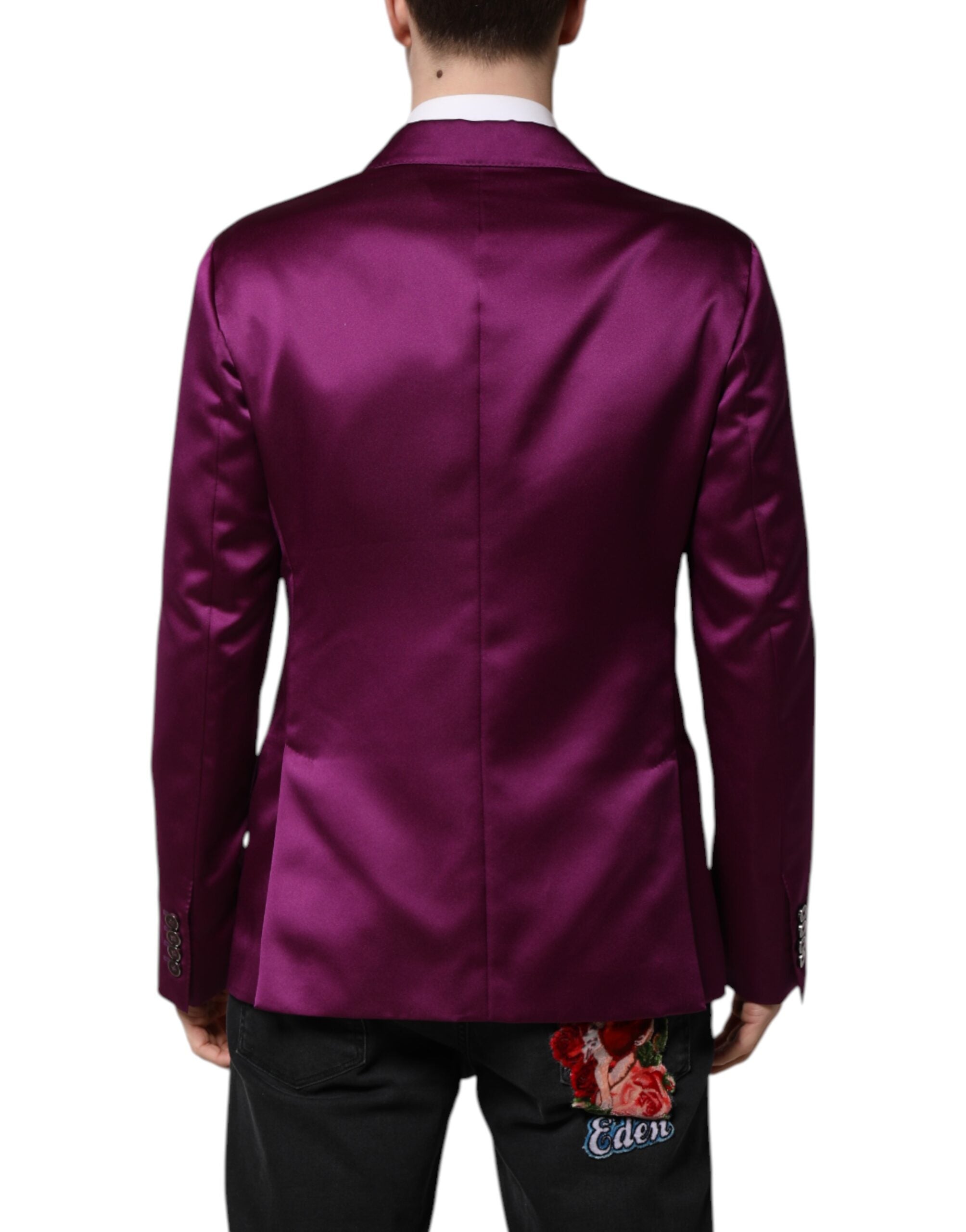 Dolce &amp; Gabbana Purple Double Breasted Men Suit Coat Blazer