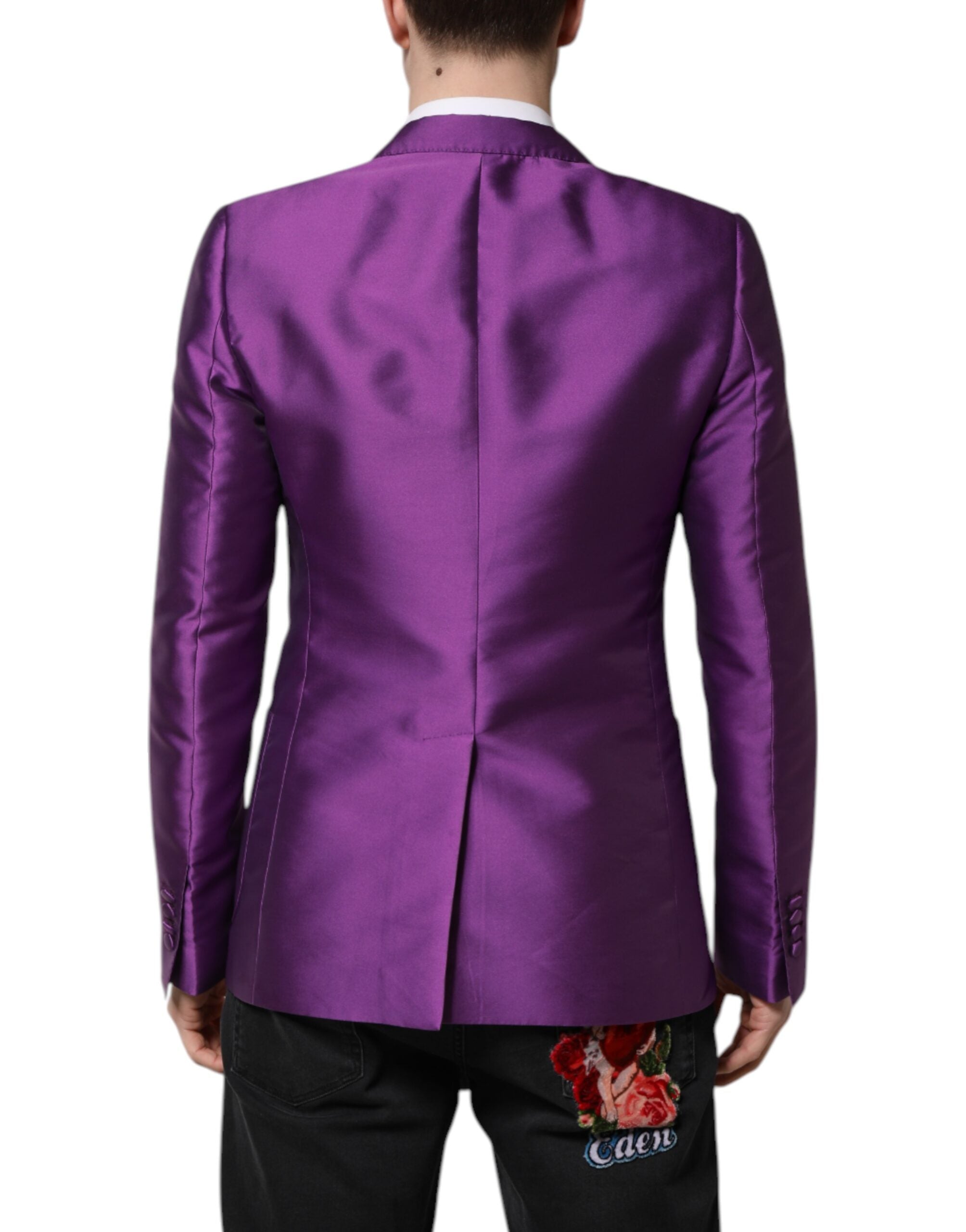 Dolce &amp; Gabbana Purple Double Breasted Men Suit Coat Blazer