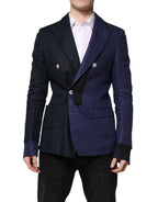 Dolce &amp; Gabbana Navy Blue Double Breasted Suit Coat Blazer