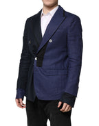 Dolce &amp; Gabbana Navy Blue Double Breasted Suit Coat Blazer