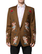 Dolce &amp; Gabbana Brown MARTINI Single Breasted Coat Blazer