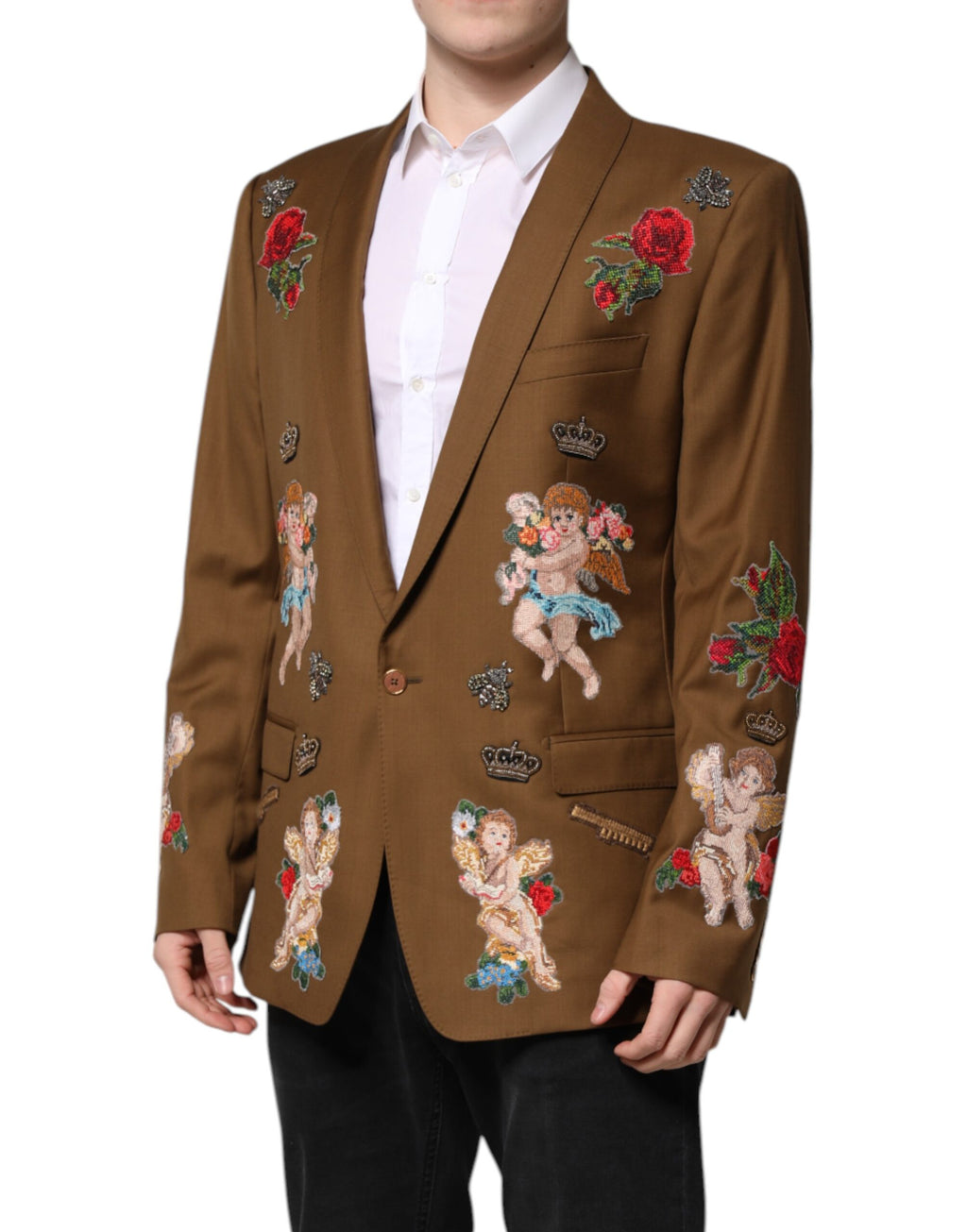 Dolce &amp; Gabbana Brown MARTINI Single Breasted Coat Blazer
