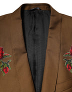 Dolce &amp; Gabbana Brown MARTINI Single Breasted Coat Blazer