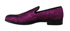 Dolce &amp; Gabbana Purple Jacquard Loafers Dress Formal Shoes