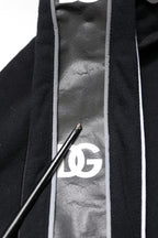 Dolce & Gabbana Black Cotton Logo Hooded Sweatshirt Sweater