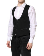 Dolce &amp; Gabbana Black Wool Waistcoat Dress Formal Vest