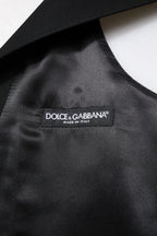 Dolce &amp; Gabbana Black Wool Waistcoat Dress Formal Vest