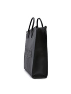Gucci Black Leather Logo Medium Tote Bag