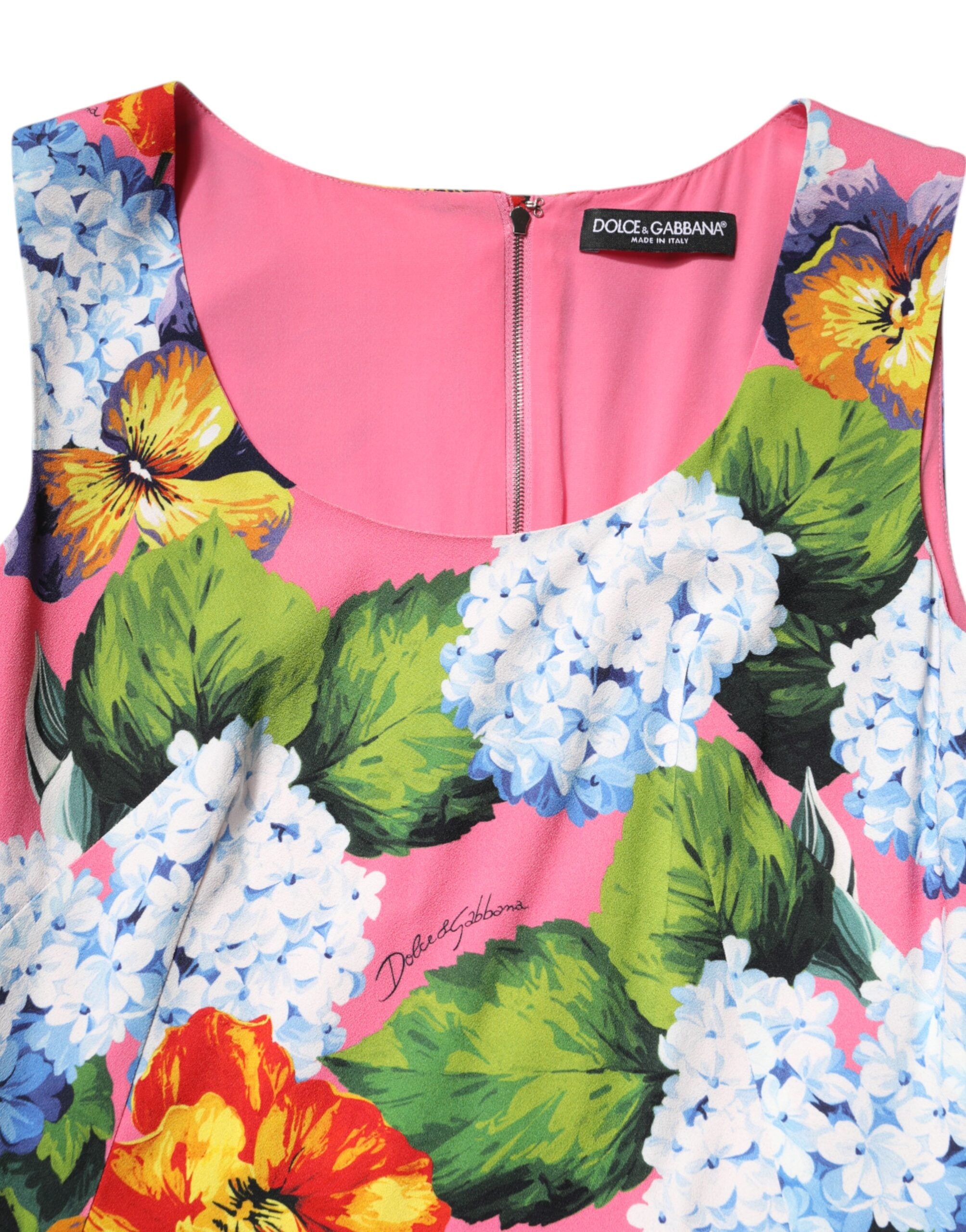 Dolce &amp; Gabbana Multicolor Floral Sleeveless Sheath Dress
