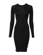 Dolce &amp; Gabbana Black Long Sleeves Bodycon Sheath Dress