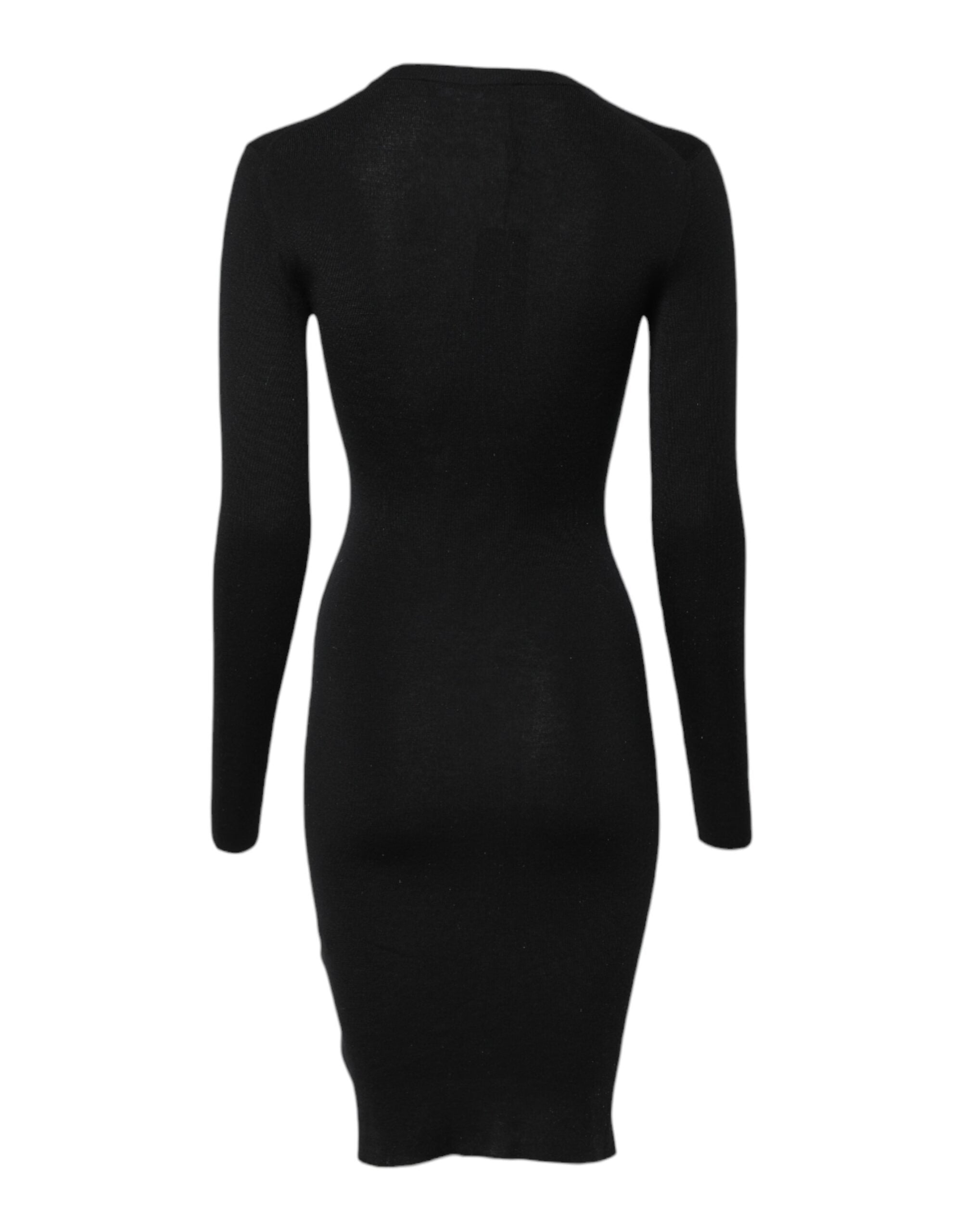 Dolce &amp; Gabbana Black Long Sleeves Bodycon Sheath Dress