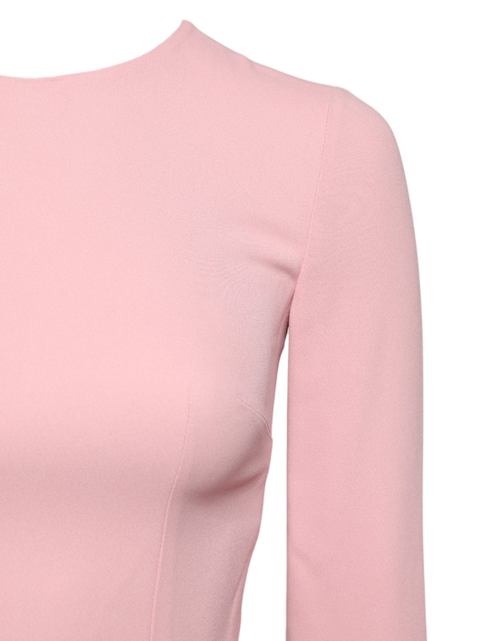 Dolce &amp; Gabbana Pink Viscose 3/4 Sleeves Sheath Midi Dress