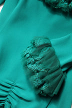 Dolce &amp; Gabbana Green Lace Off Shoulder Sheath Mini Dress