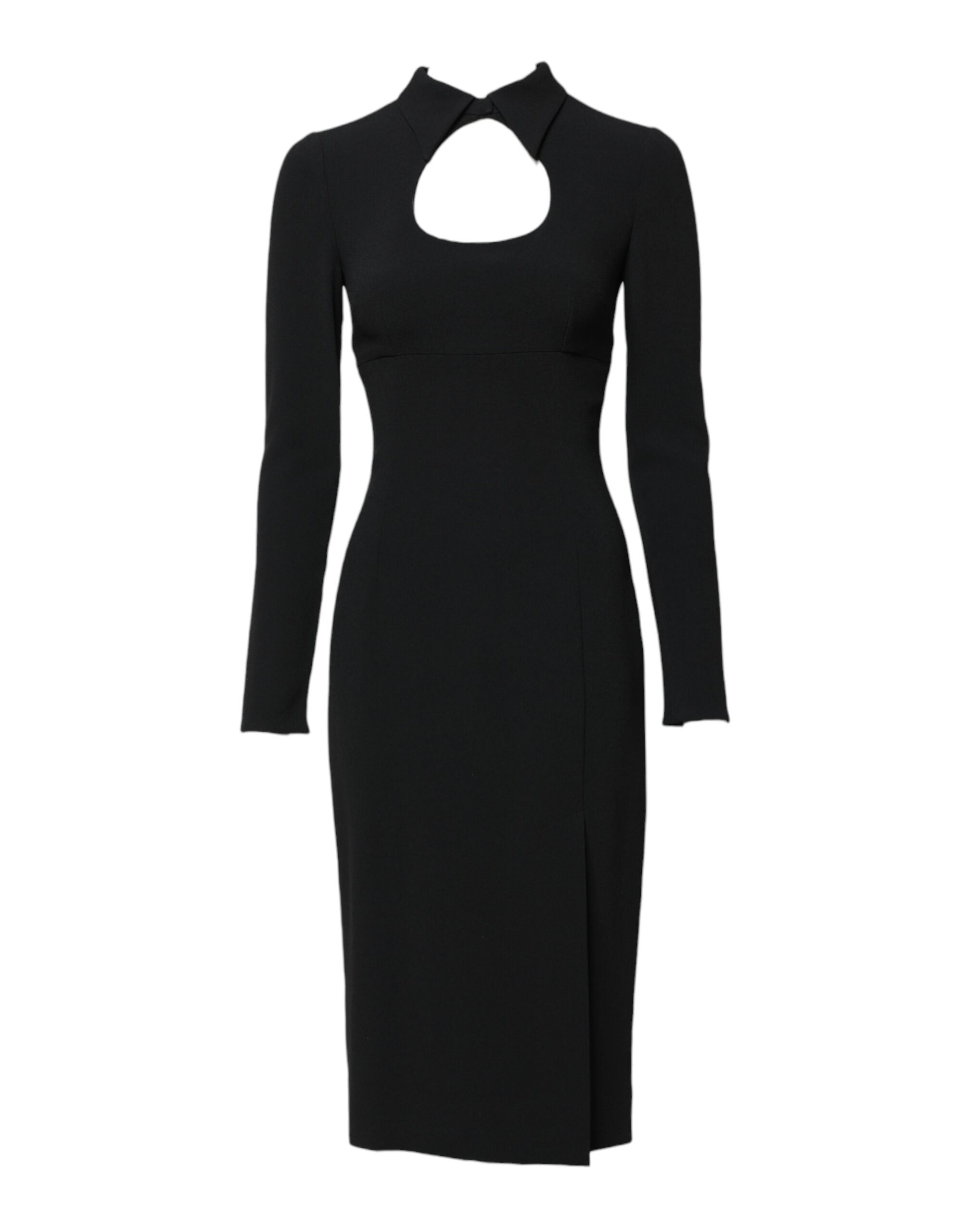 Dolce &amp; Gabbana Black Long Sleeves Bodycon Sheath Midi Dress