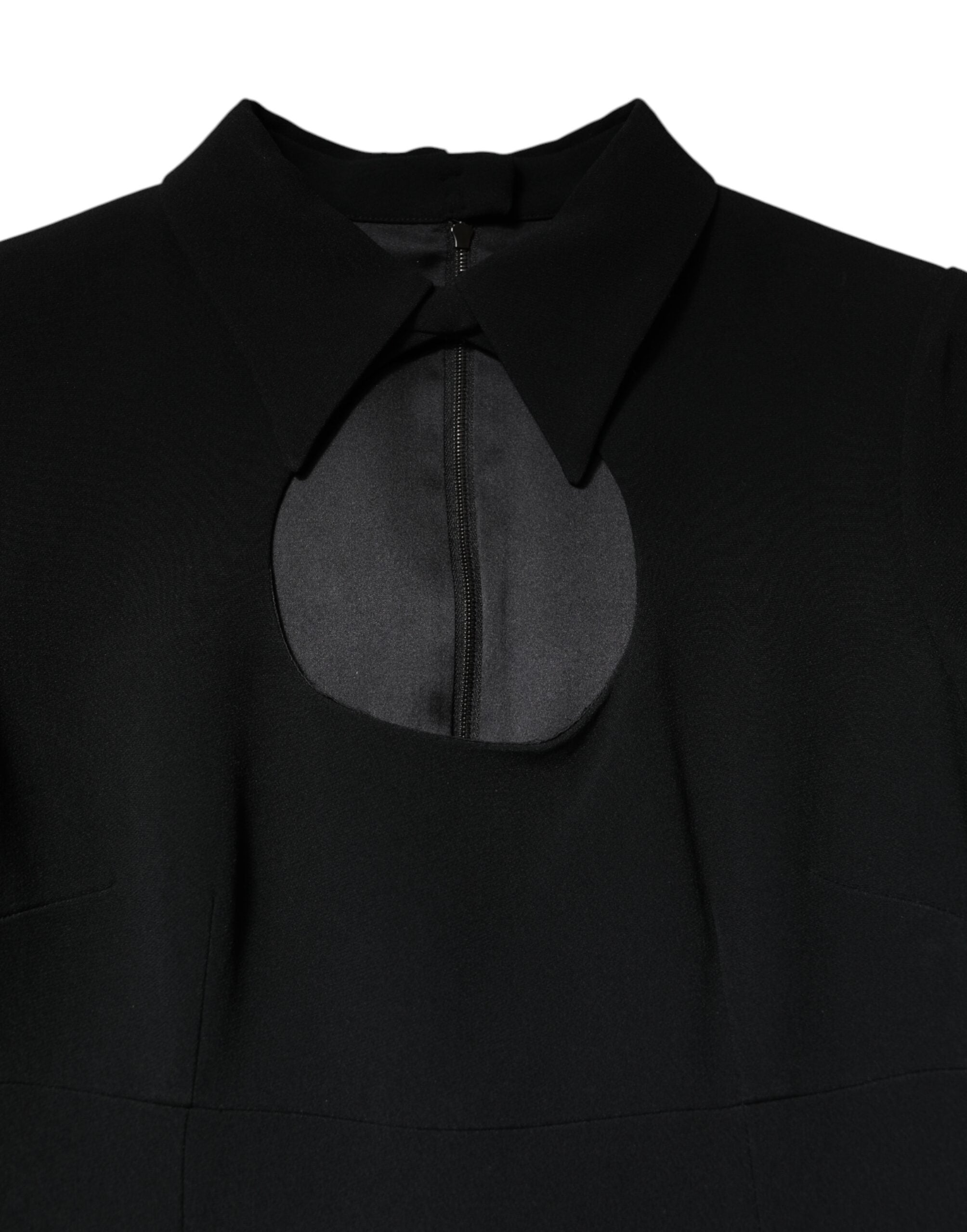 Dolce &amp; Gabbana Black Long Sleeves Bodycon Sheath Midi Dress