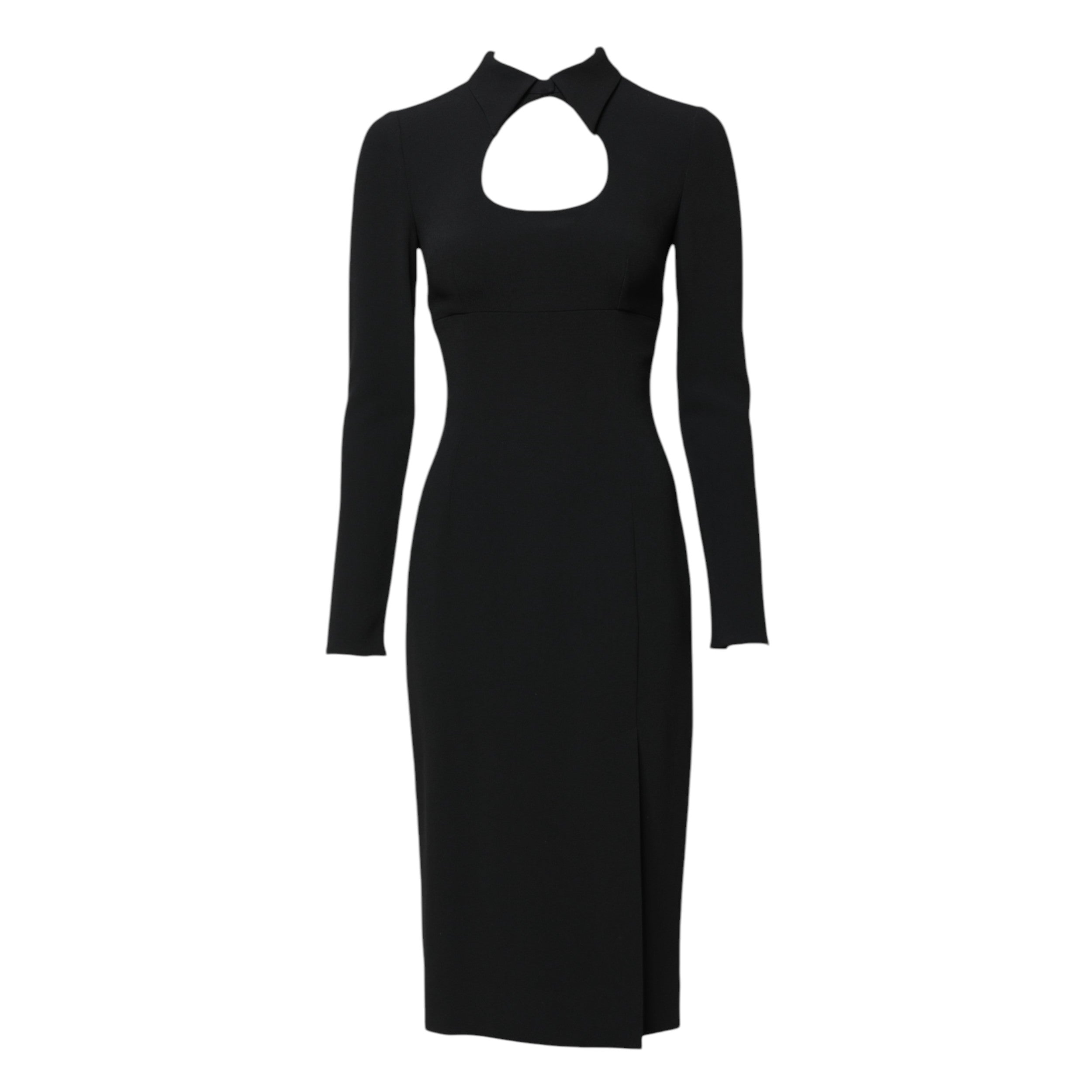 Dolce &amp; Gabbana Black Long Sleeves Bodycon Sheath Midi Dress