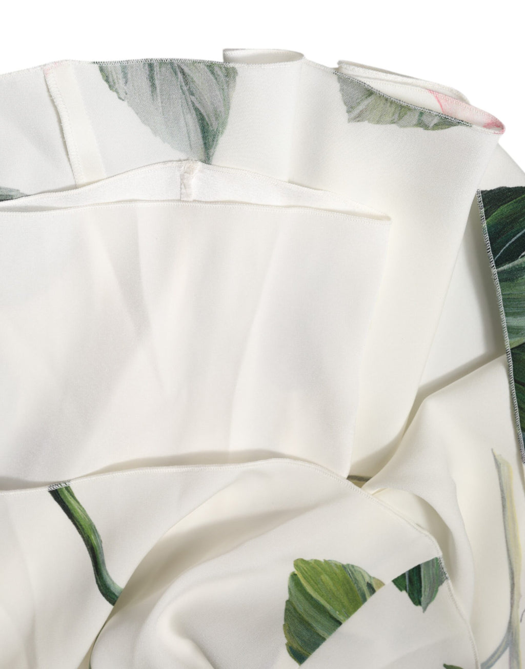 Dolce &amp; Gabbana White Floral One Shoulder Sheath Midi Dress