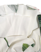 Dolce &amp; Gabbana White Floral One Shoulder Sheath Midi Dress