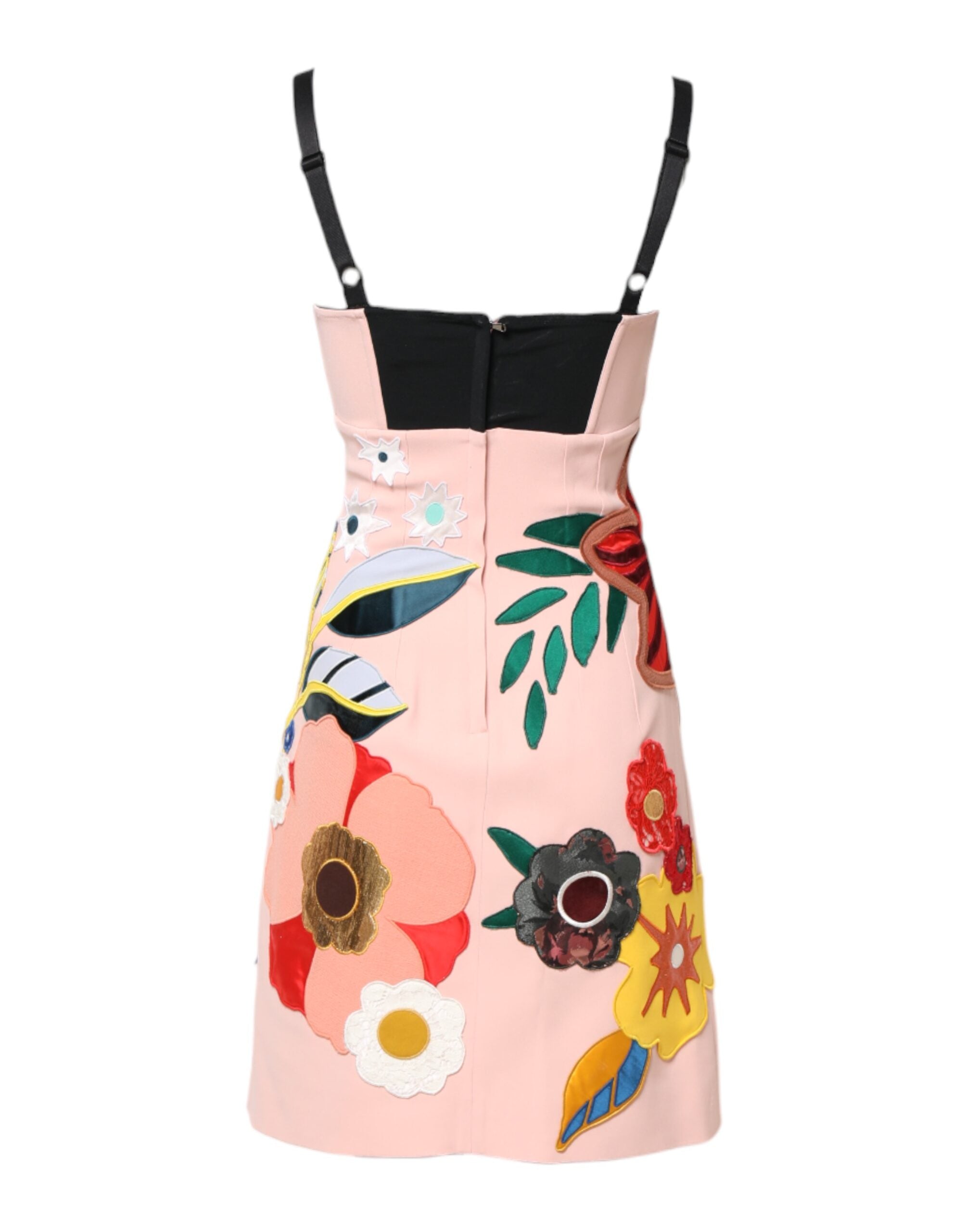 Dolce &amp; Gabbana Pink Floral Print Spaghetti Strap Mini Dress