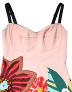 Dolce &amp; Gabbana Pink Floral Print Spaghetti Strap Mini Dress
