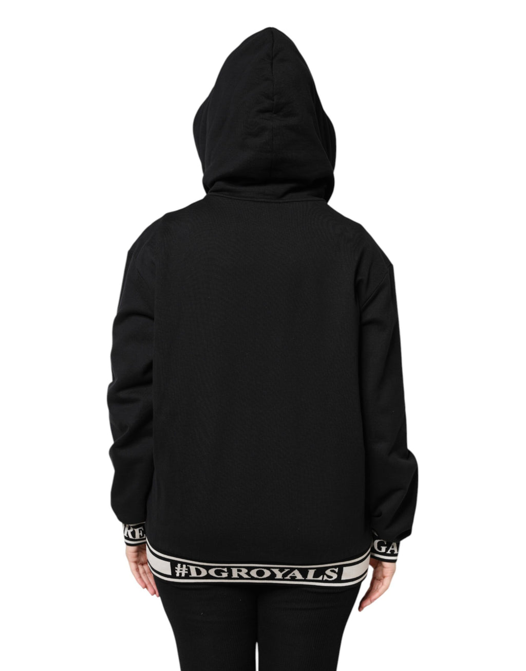 Dolce &amp; Gabbana Black Cotton Hooded Full Zip Sweatshirt Sweater