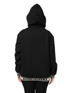 Dolce &amp; Gabbana Black Cotton Hooded Full Zip Sweatshirt Sweater