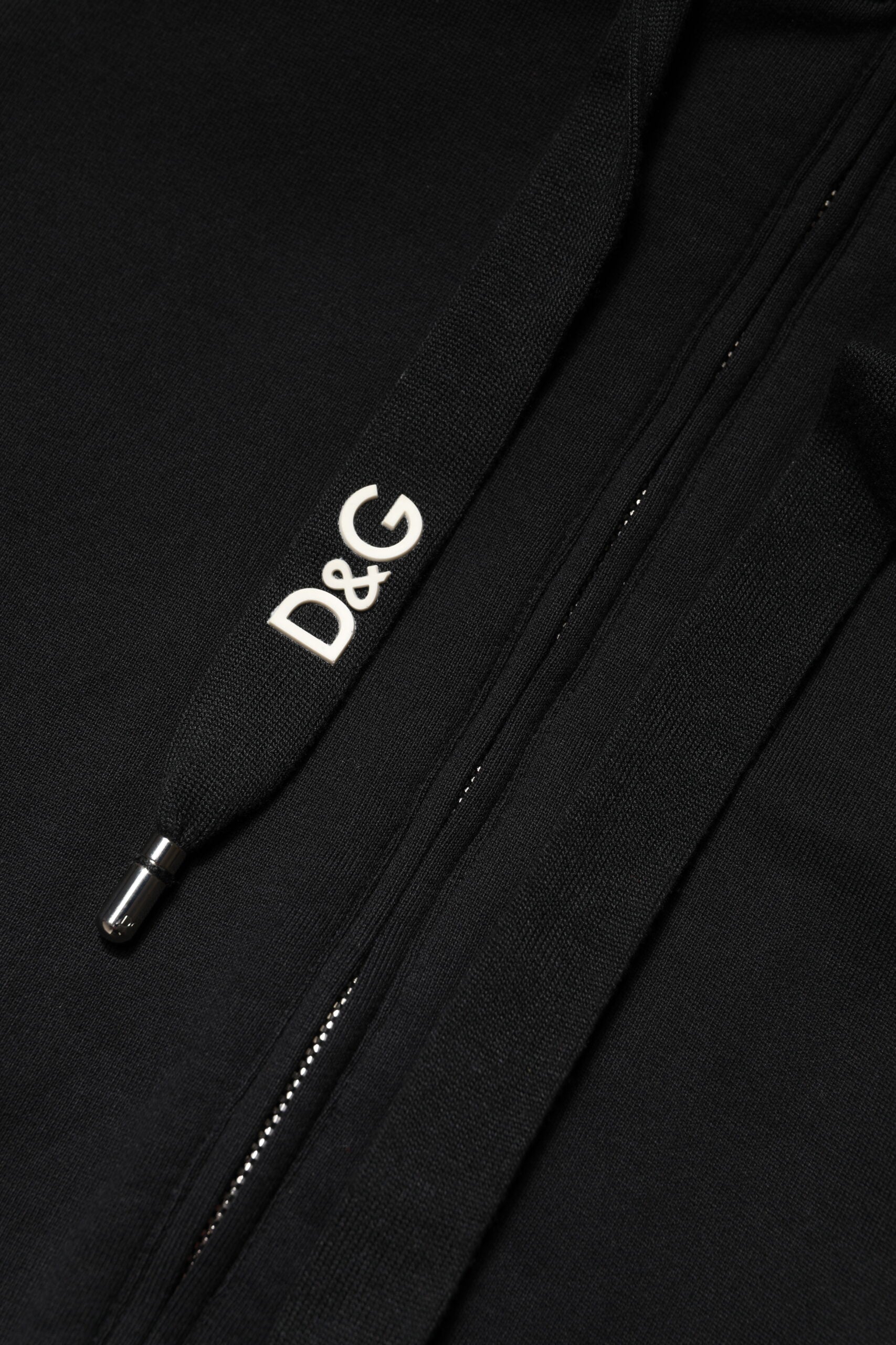 Dolce &amp; Gabbana Black Cotton Hooded Full Zip Sweatshirt Sweater