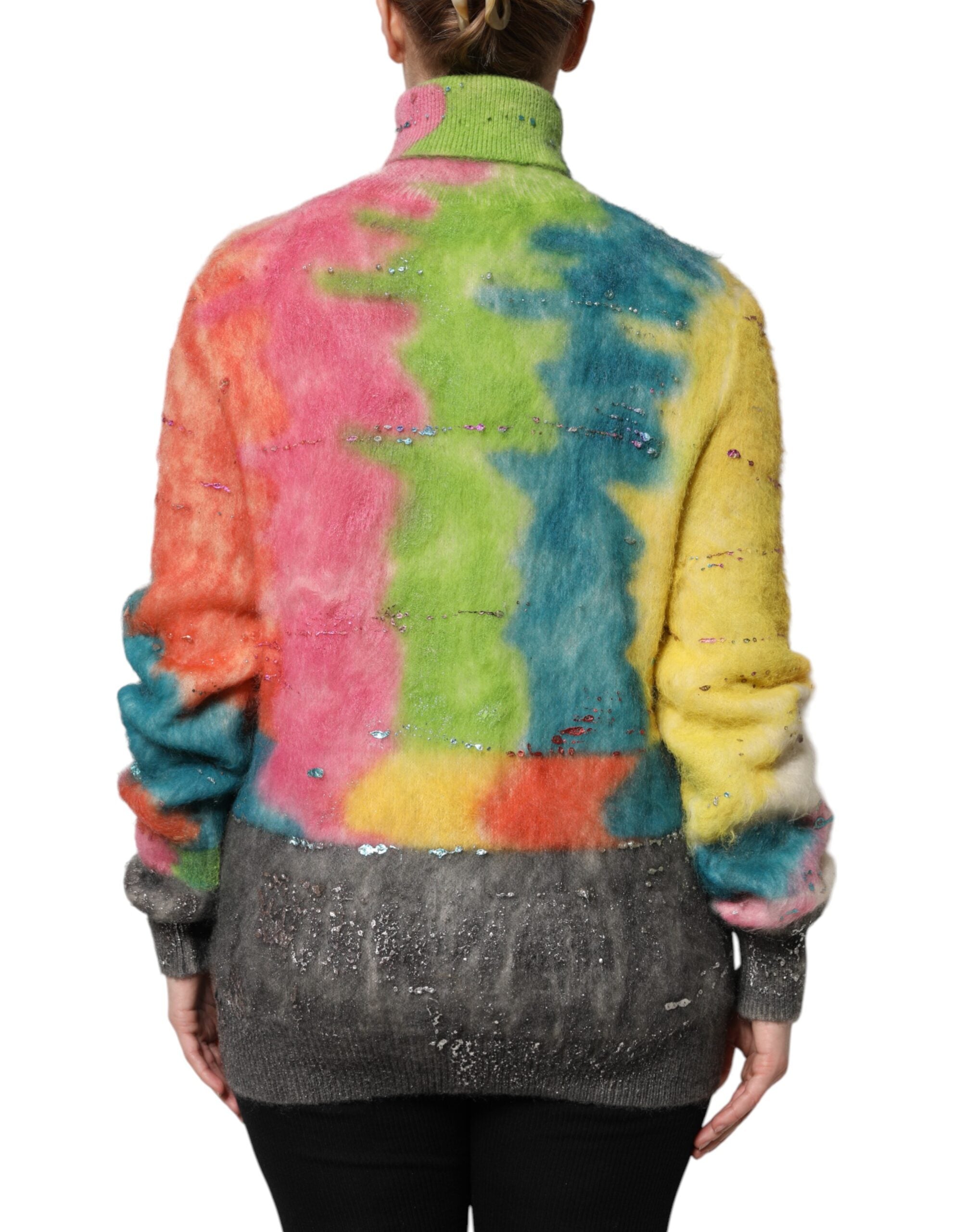 Dolce &amp; Gabbana Multicolor Mohair Turtleneck Pullover Sweater