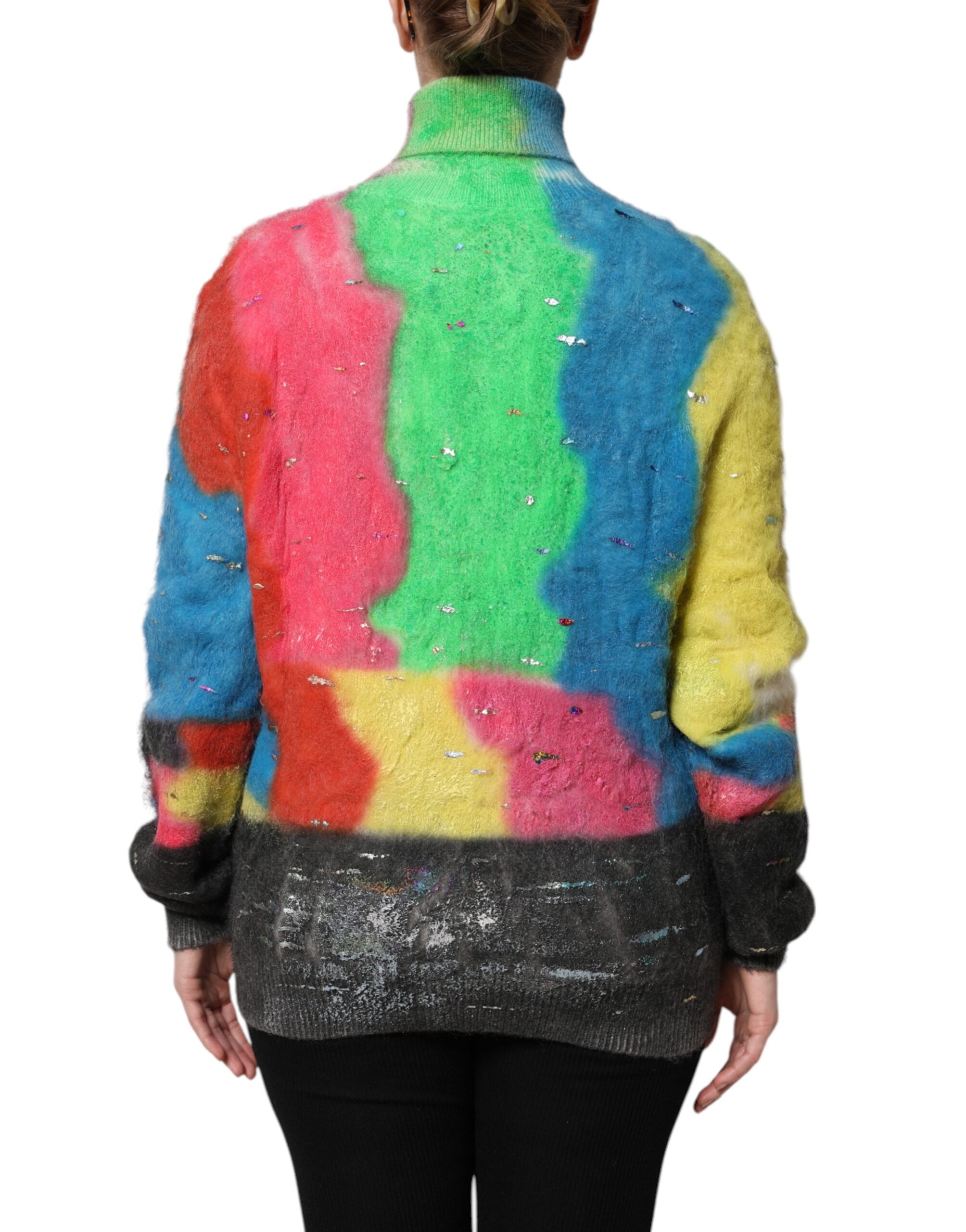 Dolce &amp; Gabbana Multicolor Mohair Turtleneck Pullover Sweater