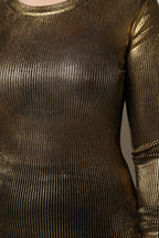 Dolce &amp; Gabbana Gold Round Neck Long Sleeve Pullover Top