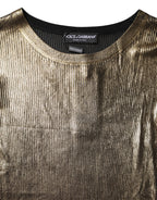 Dolce &amp; Gabbana Gold Round Neck Long Sleeve Pullover Top