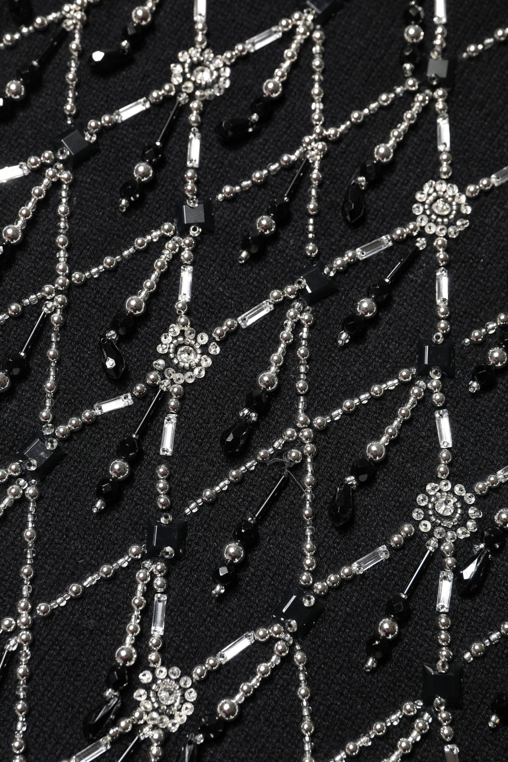 Dolce &amp; Gabbana Black Cashmere Embellished Long Sleeves Top