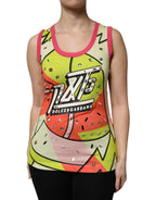 Dolce &amp; Gabbana Multicolor Printed Crystal Embellishment Top