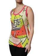 Dolce &amp; Gabbana Multicolor Printed Crystal Embellishment Top
