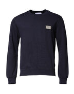 Dolce & Gabbana Dark Blue Logo Crew Neck Pullover Sweater