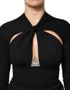 Dolce &amp; Gabbana Black Long Sleeves Sheath Midi Dress