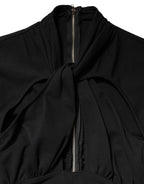 Dolce &amp; Gabbana Black Long Sleeves Sheath Midi Dress