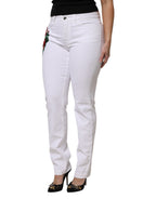 Dolce &amp; Gabbana White Floral Sequined GIRLY Denim Jeans