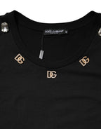Dolce &amp; Gabbana Black DG Embellished Sleeveless Tank Top