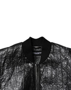 Dolce &amp; Gabbana Black Logo Plaque Bomber Full Zipper Jacket