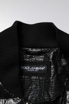 Dolce &amp; Gabbana Black Logo Plaque Bomber Full Zipper Jacket