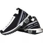 Dolce &amp; Gabbana Black White Slip On Sorrento Sneakers Shoes