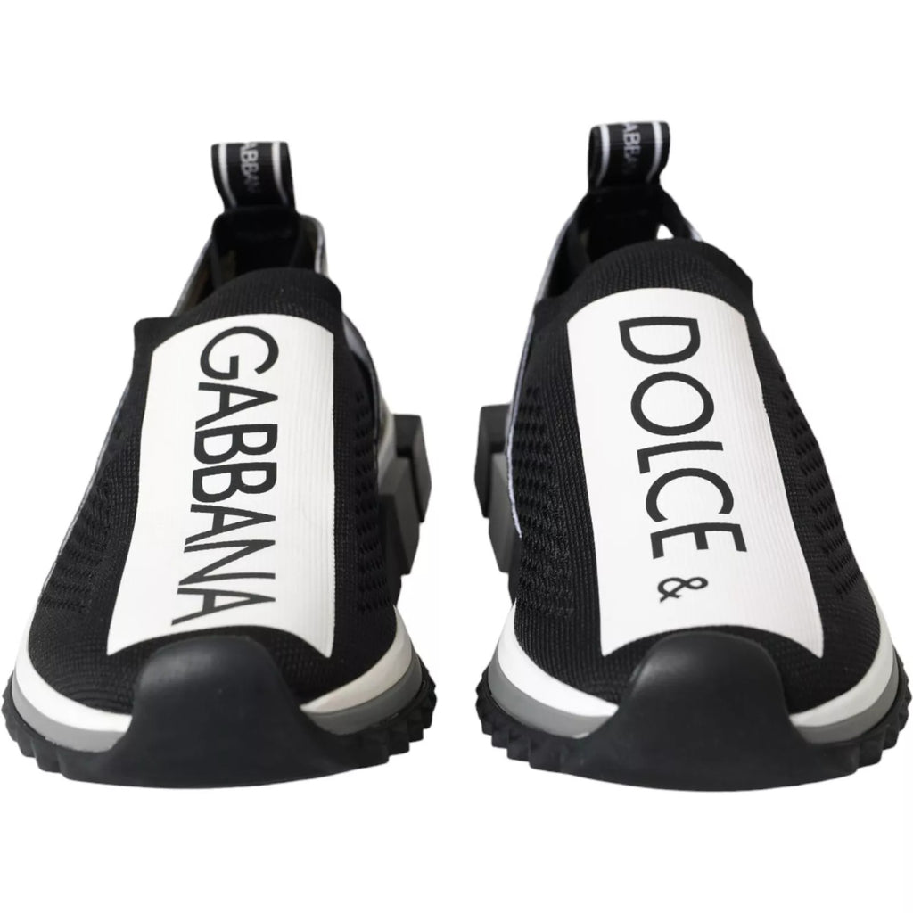 Dolce &amp; Gabbana Black White Slip On Sorrento Sneakers Shoes